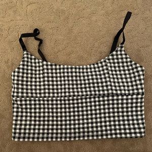Black checkered crop top